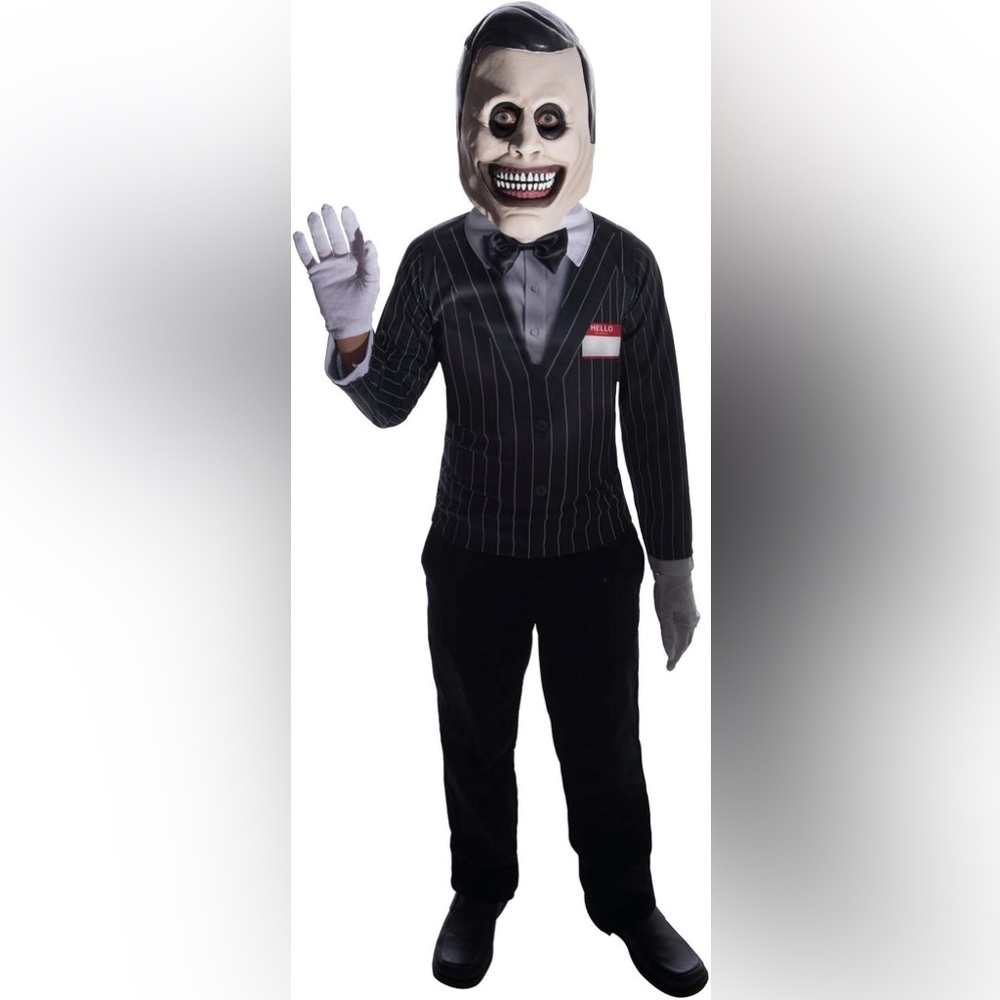 The Salesman Shirt Mask/No Gloves (!) Costume Boy L 10-12 Creepy Pasta